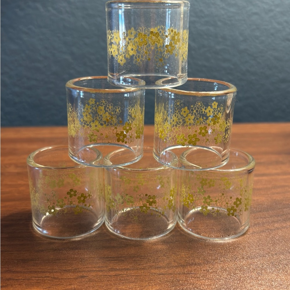 Vintage Pyrex Spring Blossom Napkin Rings - Set of 6